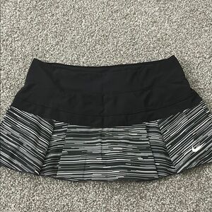 Nike Women's Black Skater Skirt with Gray Stripes